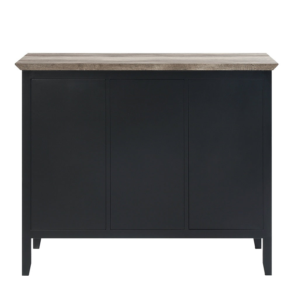 Zudora Antique Oak & Sandy Black Finish Server