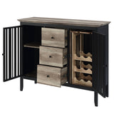 Zudora Antique Oak & Sandy Black Finish Server