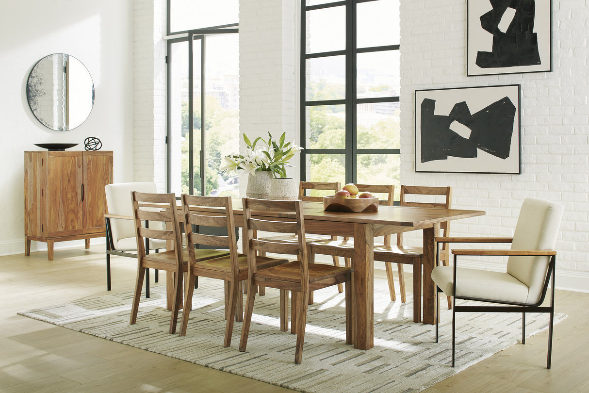 Dressonni Brown Extendable Dining Room Set