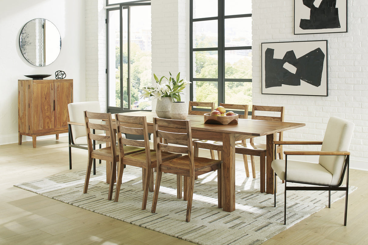 Dressonni Brown Extendable Dining Room Set