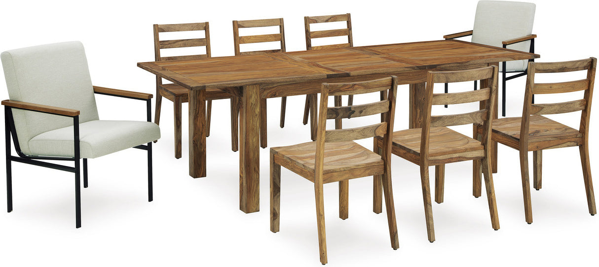 Dressonni Brown Extendable Dining Room Set