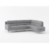 Bonita Exposed Metal Feet With Silver 2-Piece Sectional Right Chaise