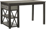 Elias Gray And Gunmetal Counter Height Dining Room Set