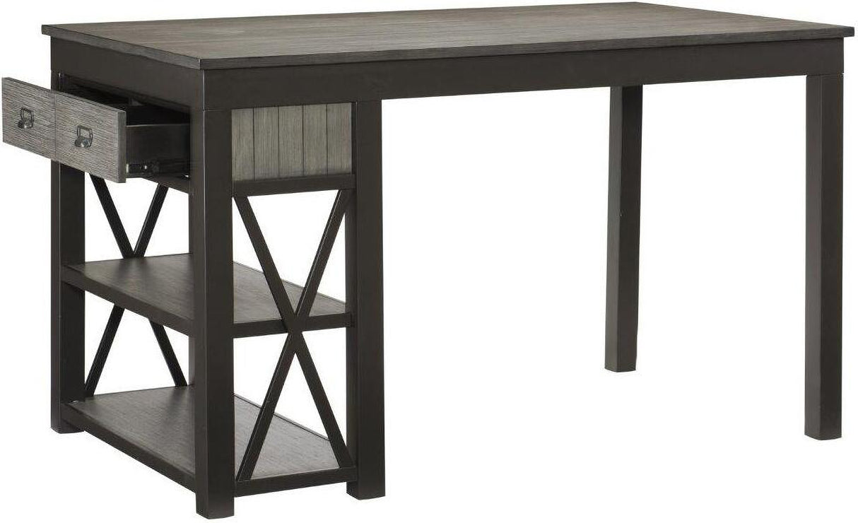 Elias Gray And Gunmetal Counter Height Dining Room Set