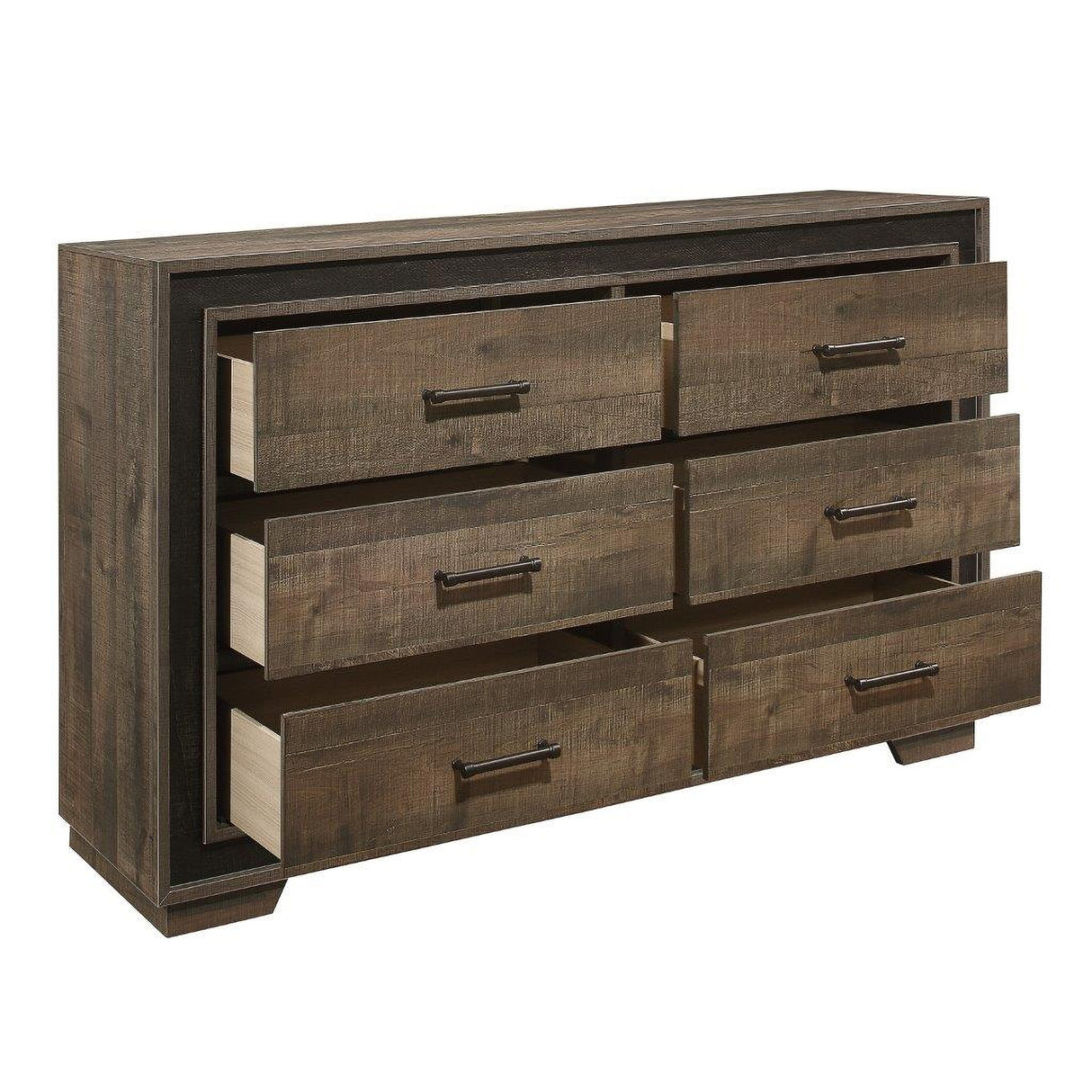 Ellendale Rustic Mahogany And Dark Ebony Panel Bedroom Set