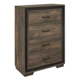 Ellendale Rustic Mahogany And Dark Ebony Panel Bedroom Set