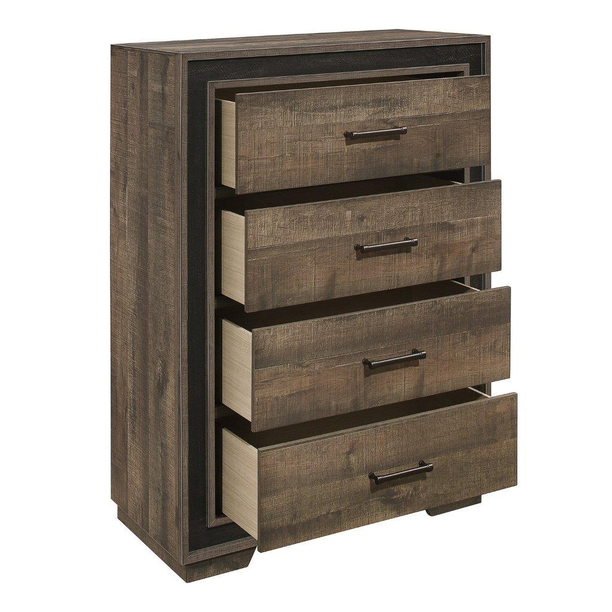 Ellendale Rustic Mahogany And Dark Ebony Panel Bedroom Set