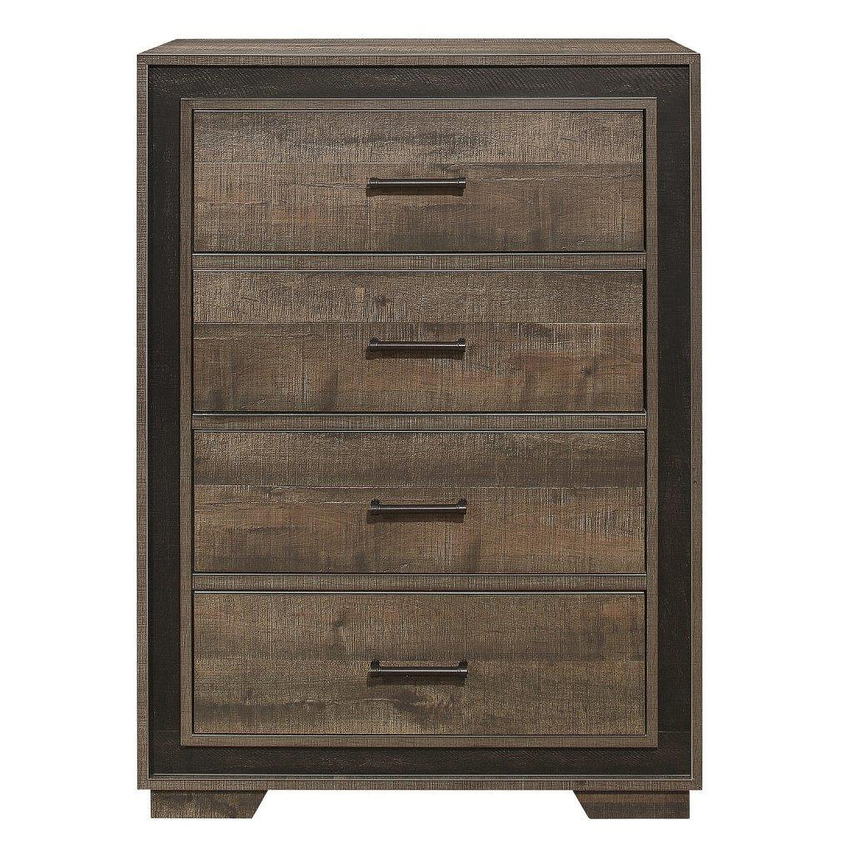 Ellendale Rustic Mahogany And Dark Ebony Panel Bedroom Set