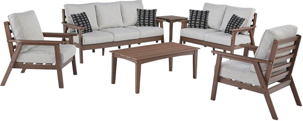 Emmeline Brown And Beige Outdoor Conversation Set