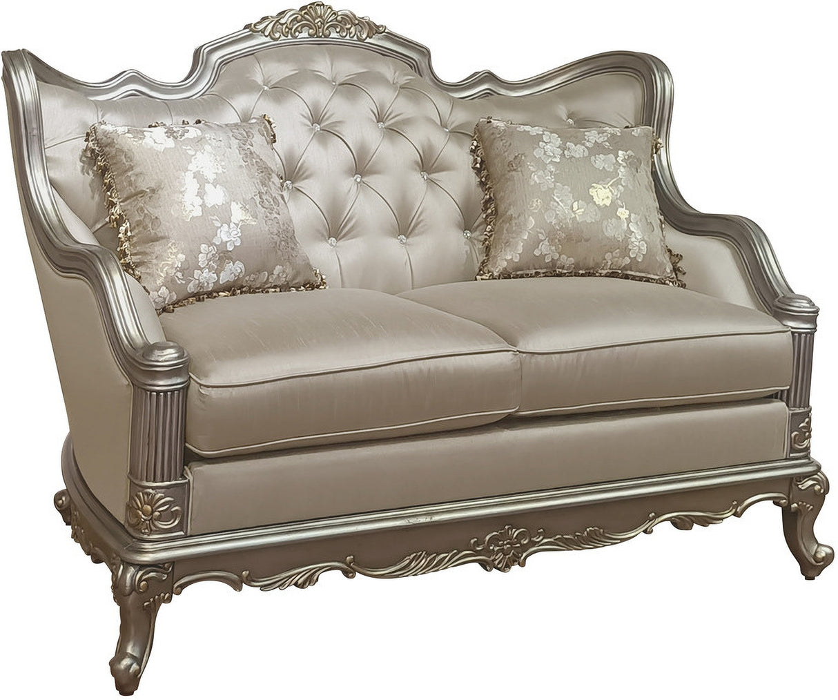 Fiorella Gold Faux Silk Living Room Set