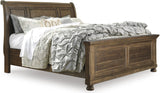 Flynnter Sleigh Bedroom Set In Medium Brown