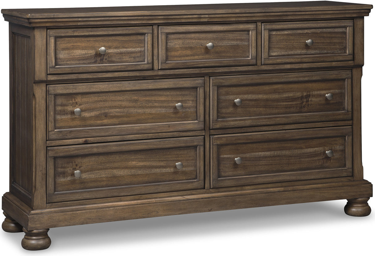 Flynnter Sleigh Bedroom Set In Medium Brown