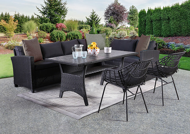 Kimara Black/Gray Patio Set