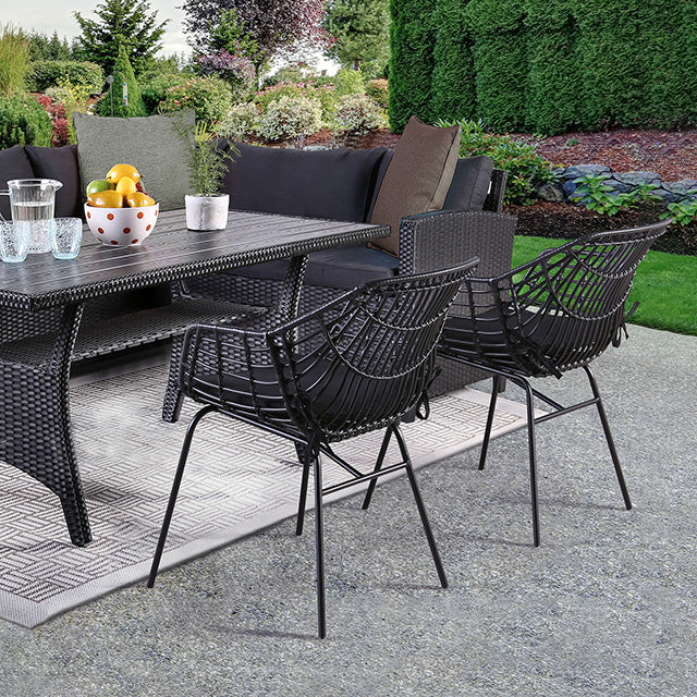 Kimara Black/Gray Patio Set