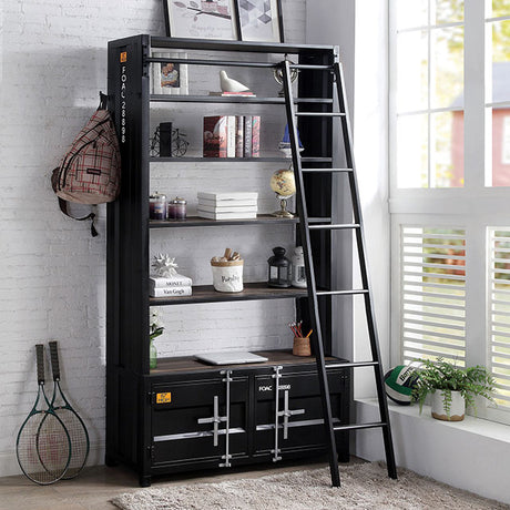 Dipiloh Black/Distressed Dark Oak Shelf/Storage