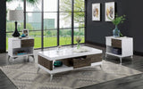 Corinne White/Distressed Dark Oak Coffee Table