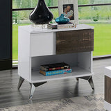 Corinne White/Distressed Dark Oak Coffee Table