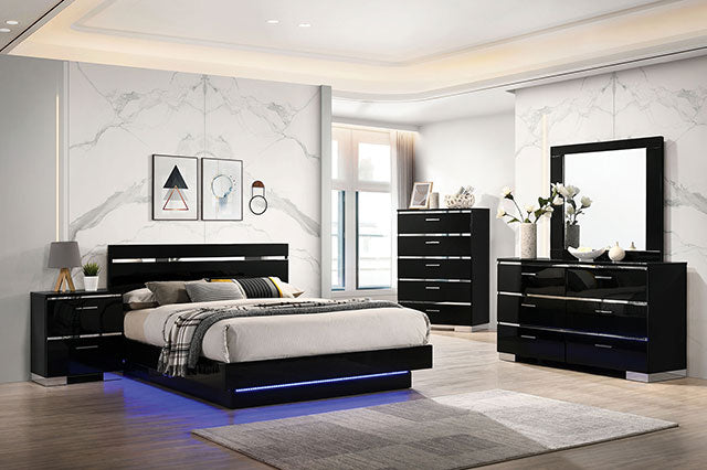 Erlach Black/Chrome Bed