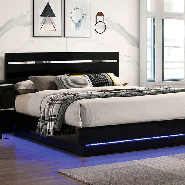 Erlach Black/Chrome Bed