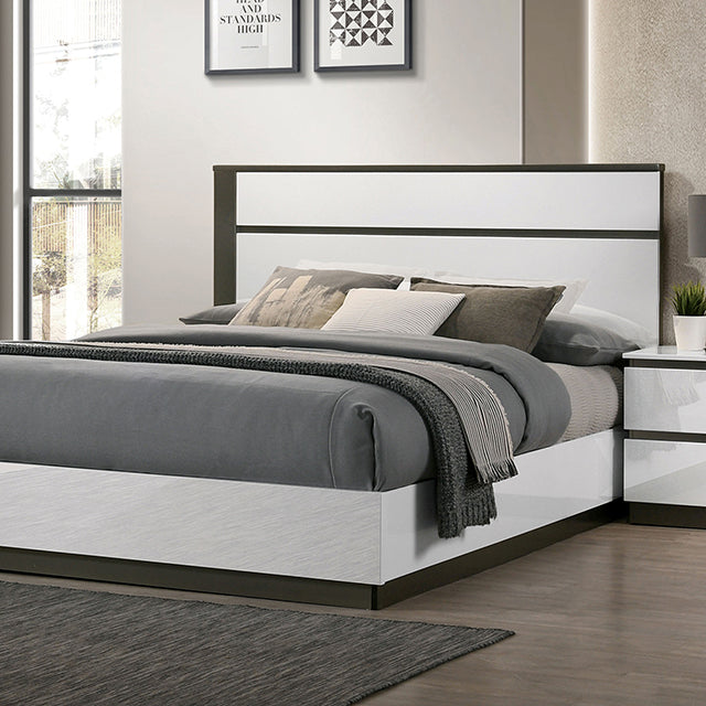 Birsfelden White/Metallic Gray Bed