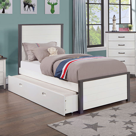 Priam White/Gray Bed