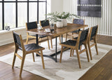 Fortmaine Brown And Black Rectangular Dining Room Set