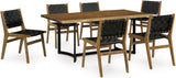 Fortmaine Brown And Black Rectangular Dining Room Set