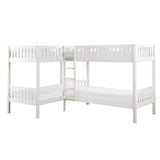 Galen White Youth L Corner Bunk Bedroom Set