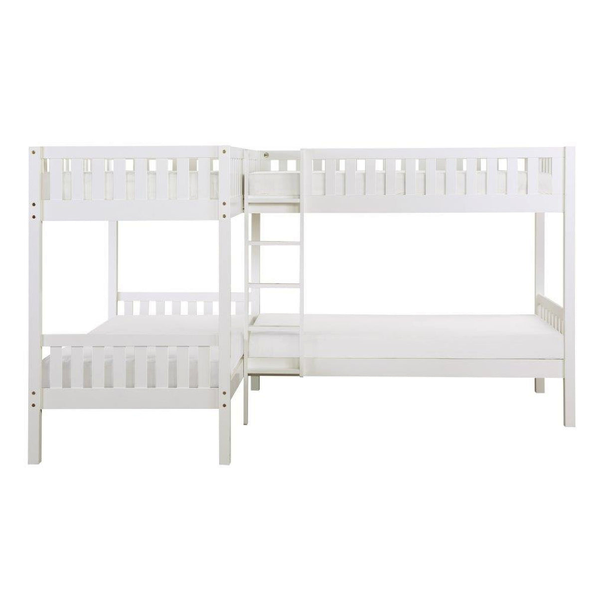 Galen White Youth L Corner Bunk Bedroom Set