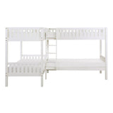 Galen White Youth L Corner Bunk Bedroom Set