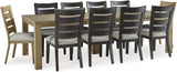 Galliden Extendable Dining Room Set In Light Brown