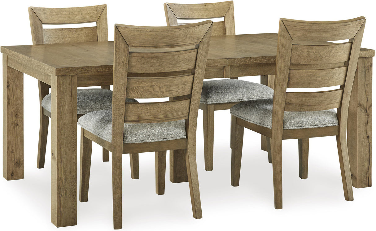 Galliden Extendable Dining Room Set In Light Brown