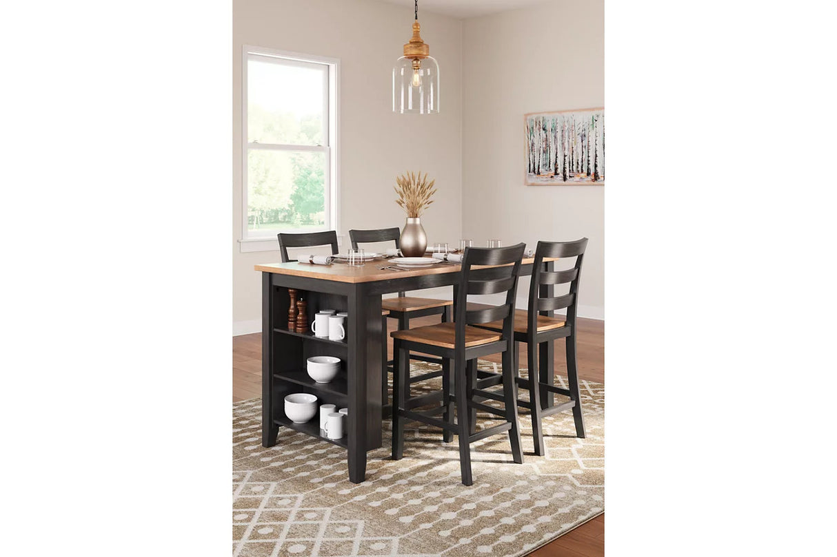 Gesthaven Counter Height Dining Room Set In Natural and Brown