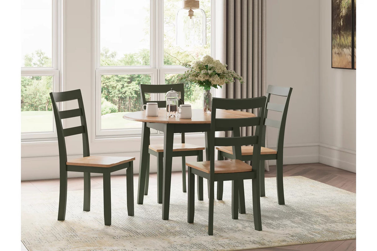 Gesthaven Dining Room Set In Natural and Green