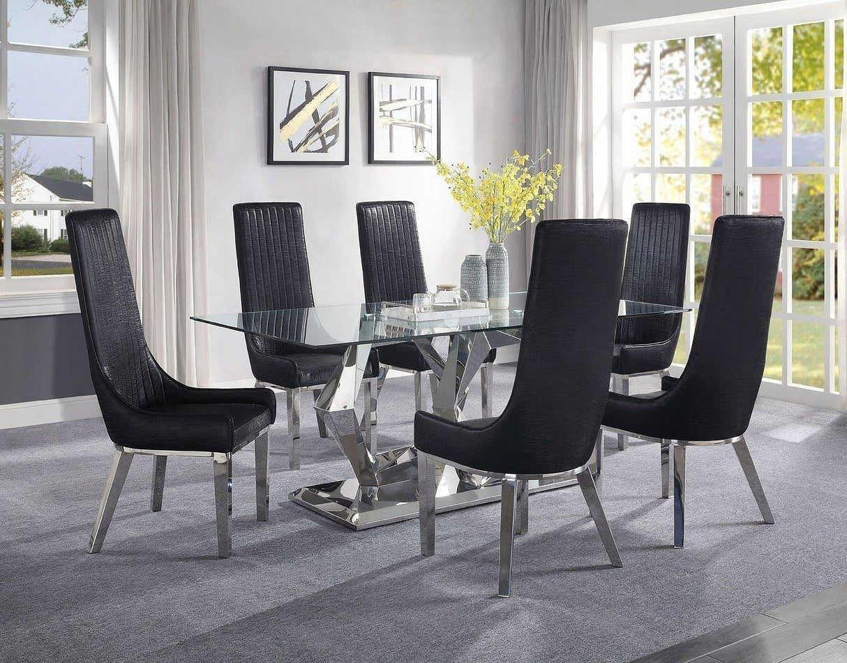 Gianna Dining Room Set With Black Chairs