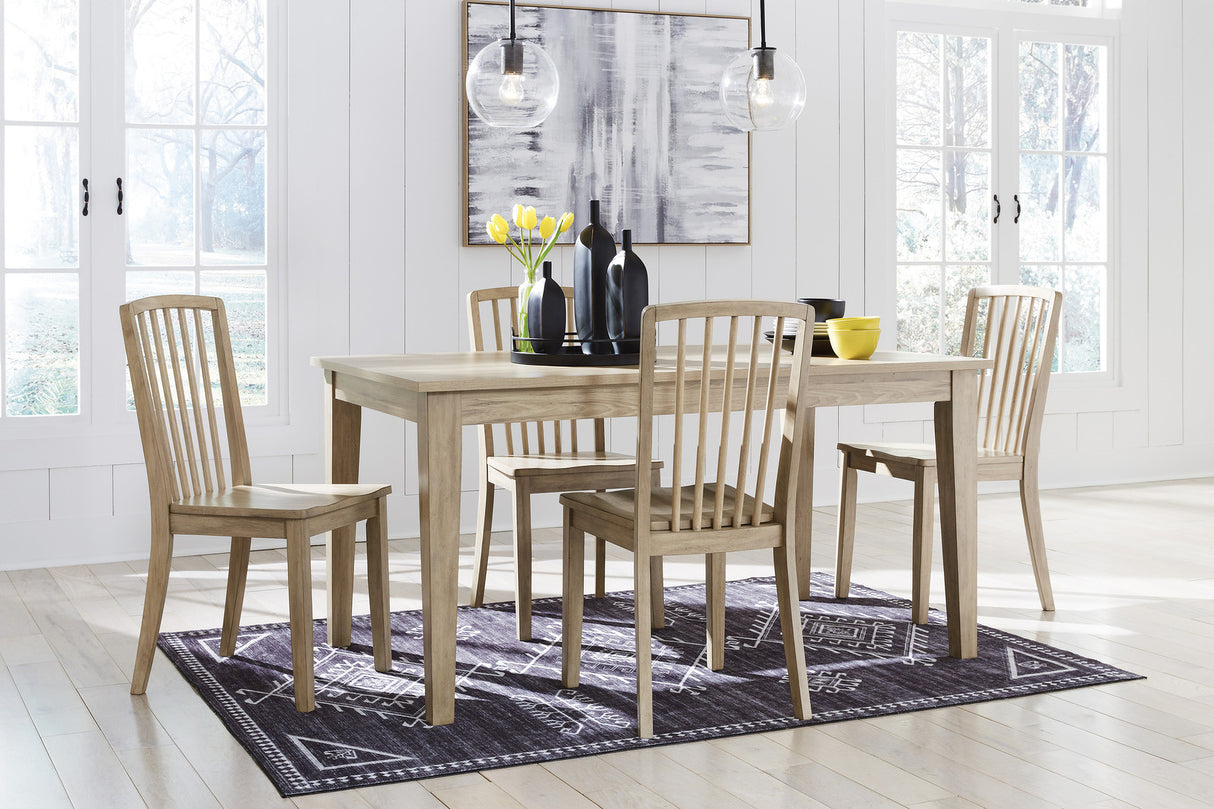 Gleanville Light Brown Rectangular Dining Room Set