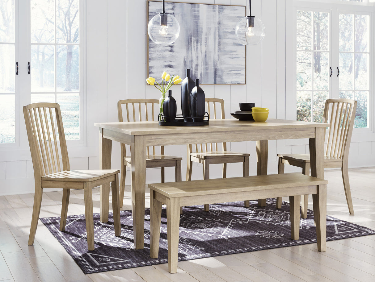 Gleanville Light Brown Rectangular Dining Room Set