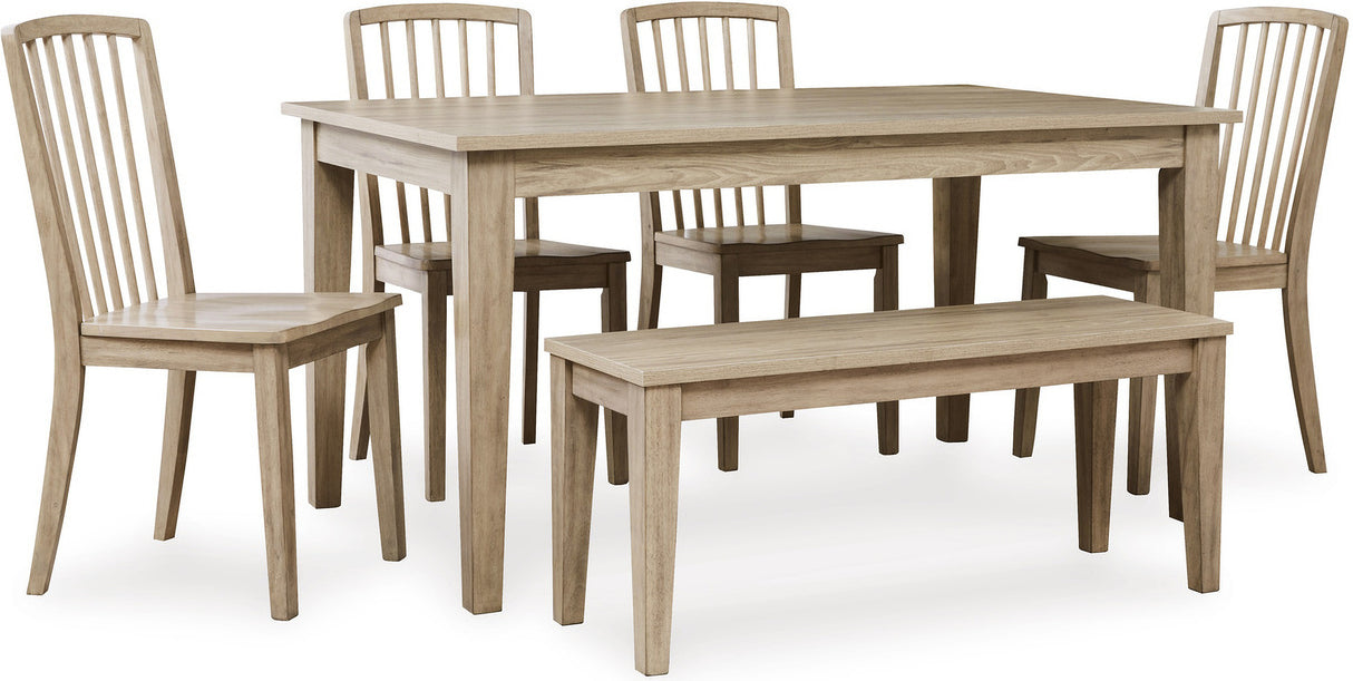 Gleanville Light Brown Rectangular Dining Room Set