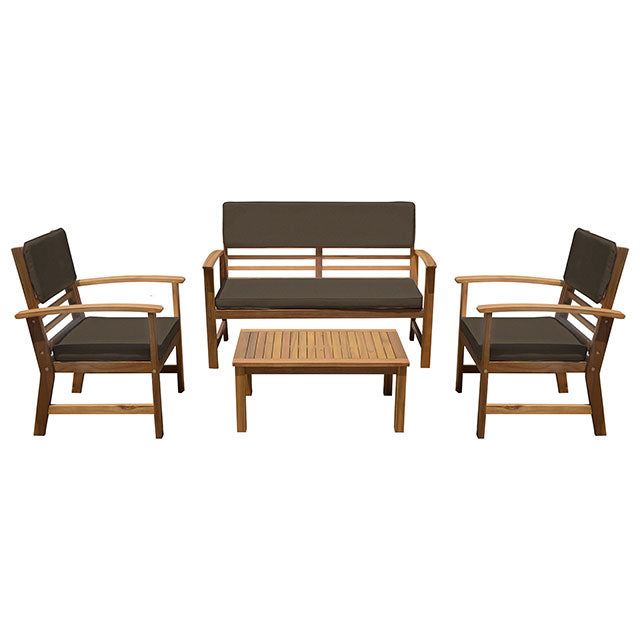 Hana Brown/Natural Patio Set