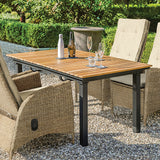 Mackay Gun Metal/Natural Teak Patio Dining Table