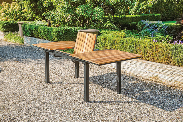 Mackay Gun Metal/Natural Teak Patio Dining Table