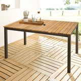 Mackay Gun Metal/Natural Teak Patio Dining Table