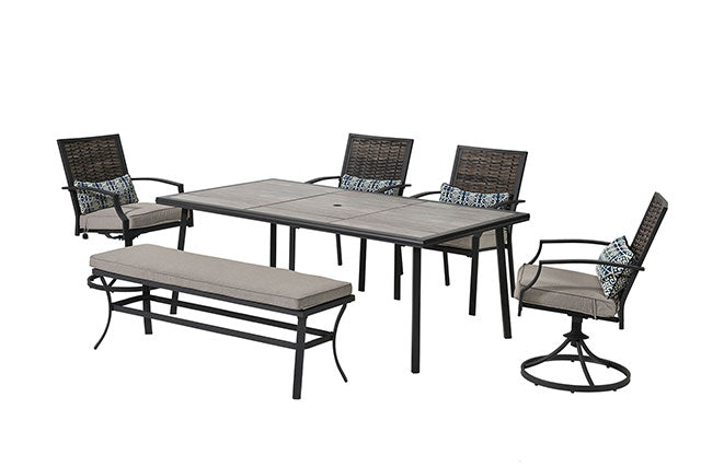 Sintra Black/Gray Patio Dining Table