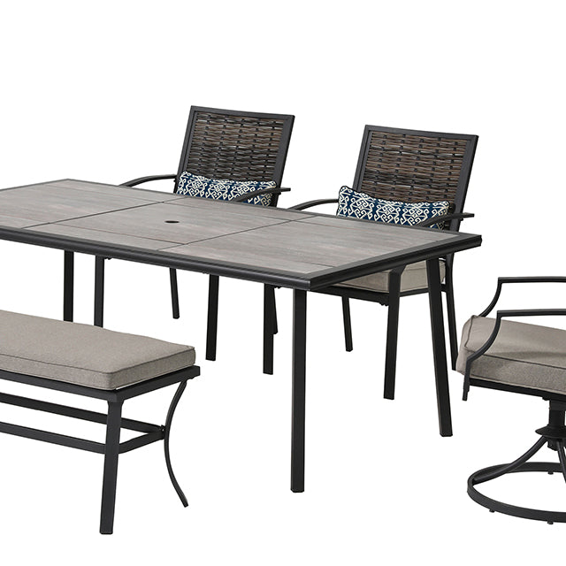 Sintra Black/Gray Patio Dining Table