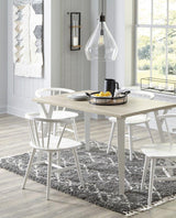 Grannen White and Natural Rectangular Dining Room Set