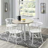 Grannen White and Natural Round Dining Room Set