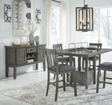 Hallanden Gray Rectangular Extendable Counter Height Dining Room Set