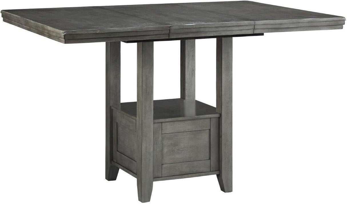 Hallanden Gray Rectangular Extendable Counter Height Dining Room Set