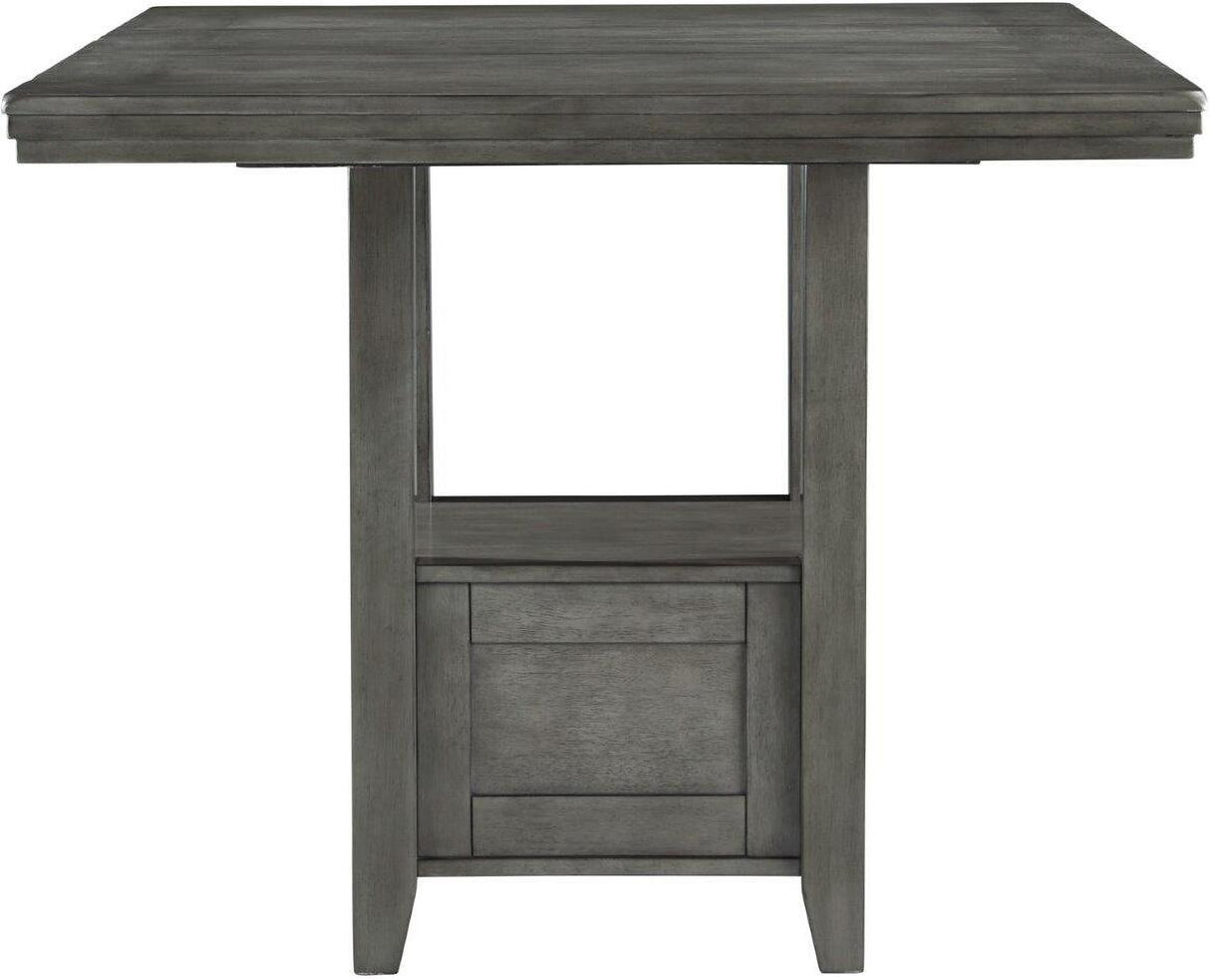 Hallanden Gray Rectangular Extendable Counter Height Dining Room Set