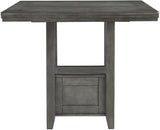 Hallanden Gray Rectangular Extendable Counter Height Dining Room Set